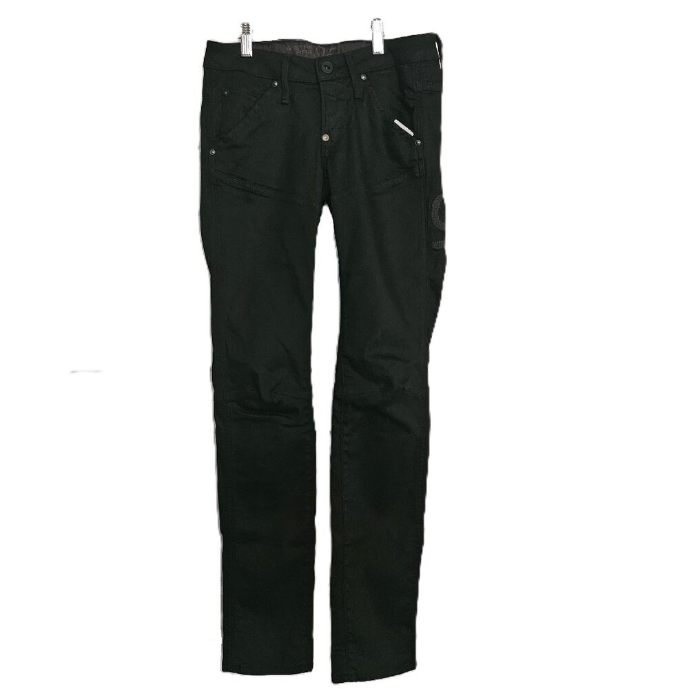 NWOT G-STAR RAW 5620 Heritage Embro Super Stretch Tappered Black Jeans W 23 L30